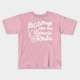 Always Take The Scenic Route Kayaker Kids T-Shirt